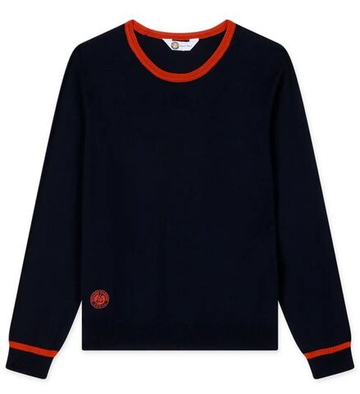 Женская Кофта теннисная Roland Garros Heritage Свитер Tiffany - темно-синий