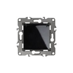 12-2103-06 ЭРА Розетка 2P+E Schuko со шторками с крышкой, 16A-250В, IP20, Эра12, чёрный | Эра 12 Черный