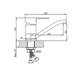 Смеситель для кухни 35к HB45802 HAIBA б/отв п/шпильку НЕРЖ