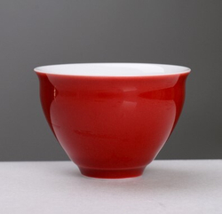 268116.2 Пиала ЯРКАЯ 75 мл, d=7 см, h=4,7 см без рисунка, красная фарфор