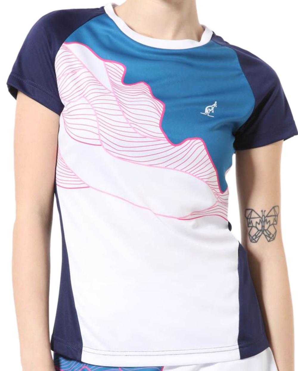 Женская теннисная футболка Australian Ace T-Shirt With Print In Front - blue cosmo