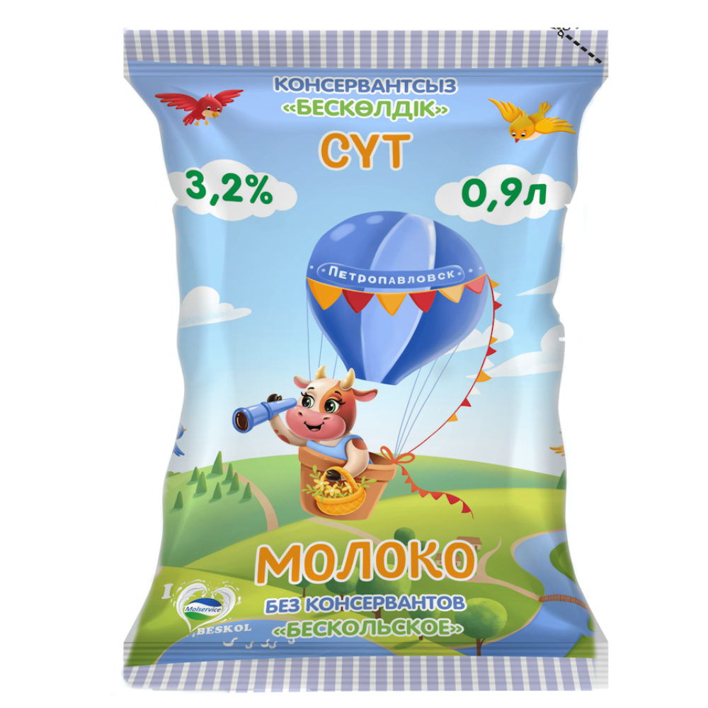 Молоко Molservice 3,2% 900 мл тфа