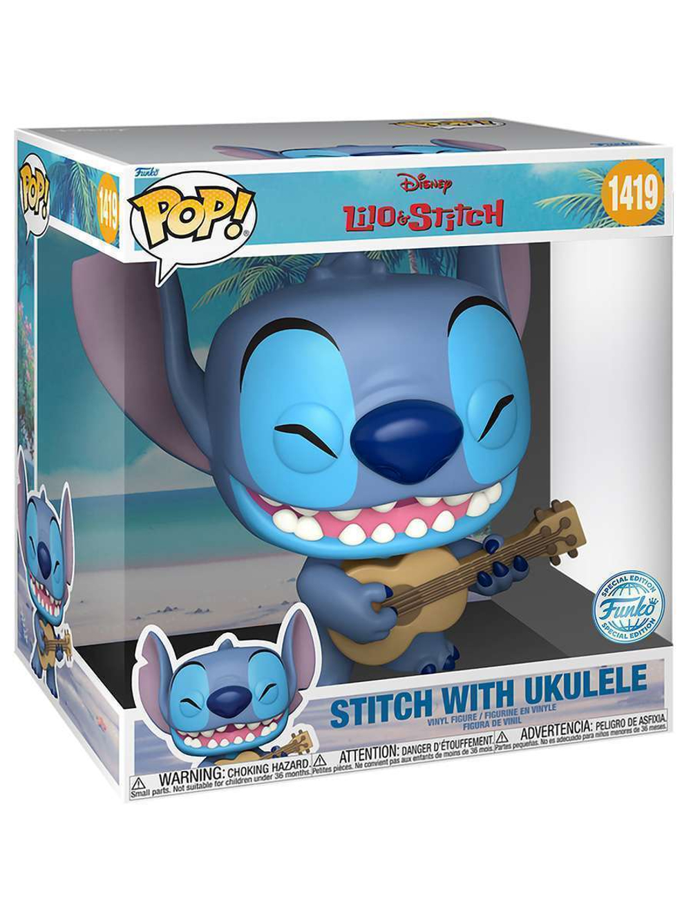 Фигурка Funko POP! Disney Lilo & Stitch Stitch with Ukelele (Exc) 10" (1419) 76786
