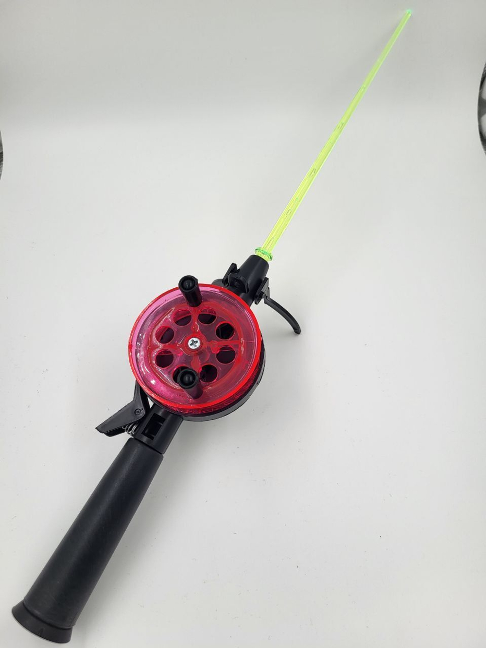 Удочка для зимней рыбалки Три Кита Tehno, катушка d-65mm с пластмассовой ручкой (хлыст стекловолокно), желтая, 3 штуки