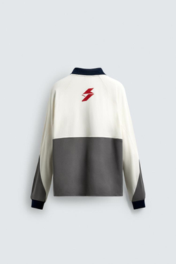 ZARA ПОЛО С ПРИНТОМ, ЭКРЮ