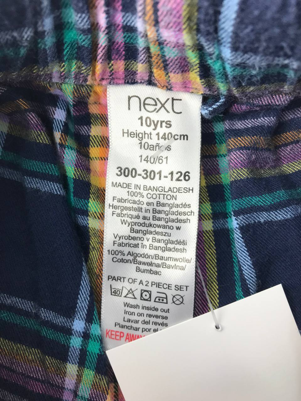 Шорты Next в клетку на 10 лет