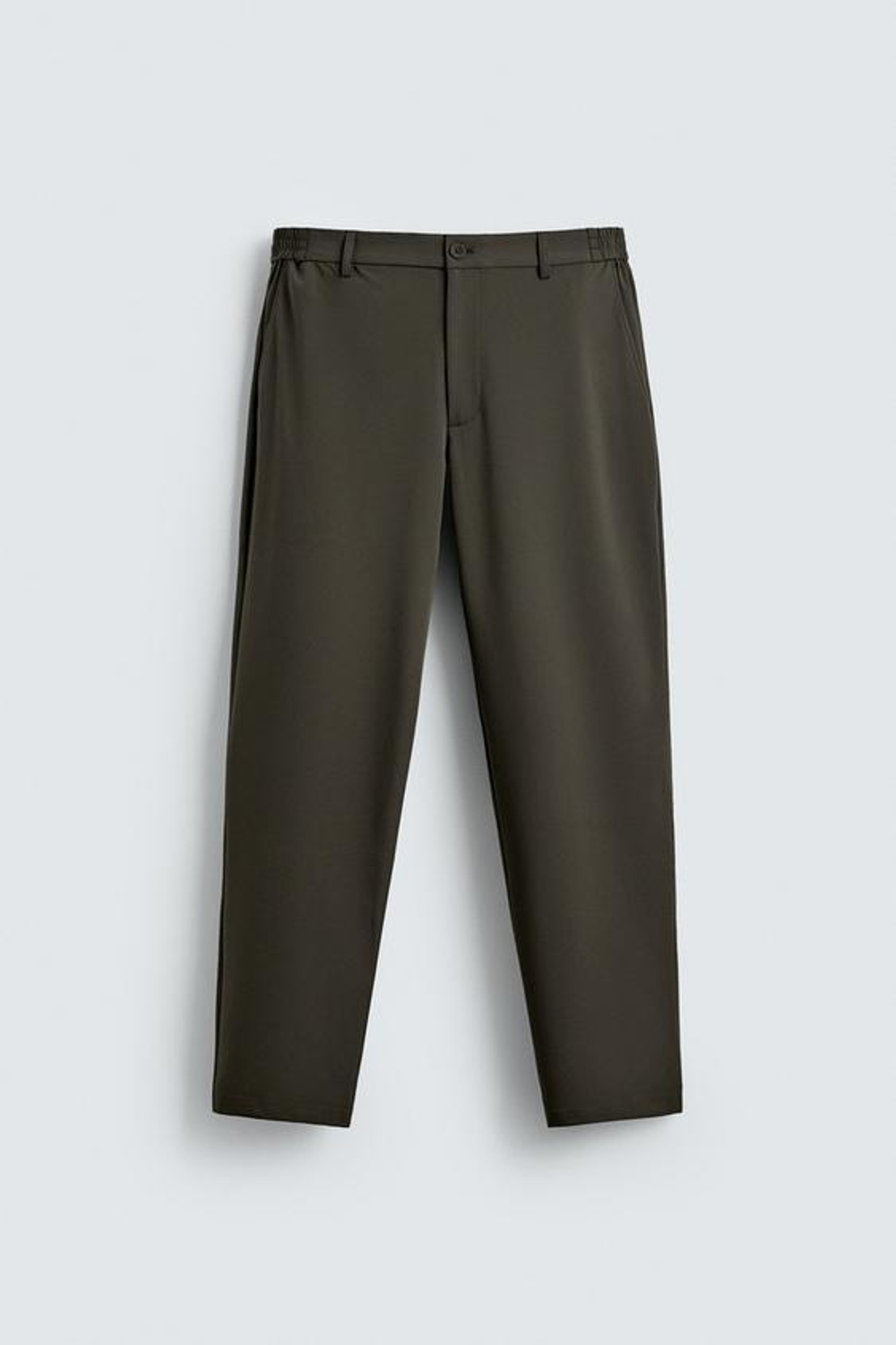 ZARA БРЮКИ ИЗ РЕЛЬЕФНОЙ ТКАНИ КОМФОРТНОГО КРОЯ, ХАКИ