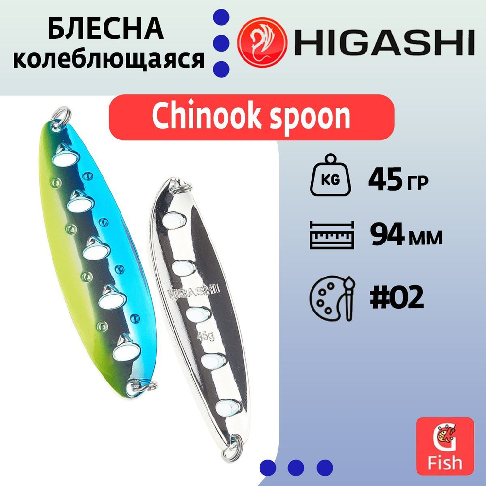 Блесна колеблющаяся HIGASHI Chinook spoon 45g #01