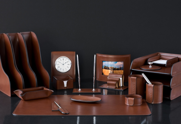 Настольный набор директора из кожи Люкс Toscana Таn 20 предметов