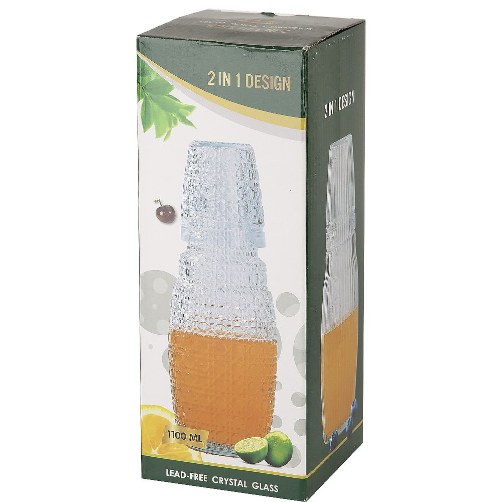 Графин со стаканом, набор 2пр. 1100мл/250мл (стекло) (индивидуальная упаковка)