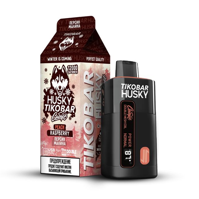 Одноразовый Pod Tikobar Husky Сибирь - Peach Raspberry (12000 затяжек)