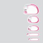 Наклейки для школы Зайка (фуксия), 56 шт