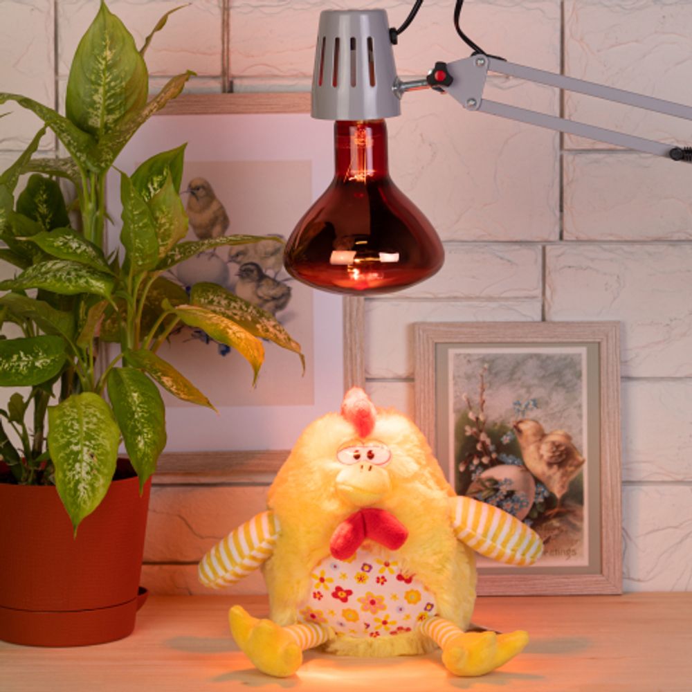 Инфракрасная лампа ЭРА ИКЗК 230-150 R127 для обогрева животных и освещения 150 Вт Е27