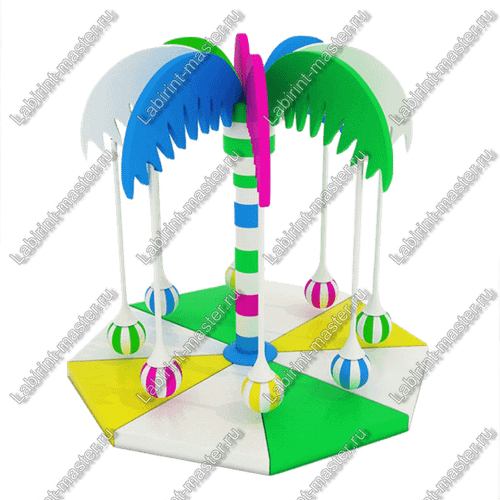 Электрическая карусель детская 4KIDS "Кокосовая пальма"