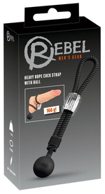 Черное эрекционное лассо с шариком-утяжелителем Heavy Rope (Цвет: черный)