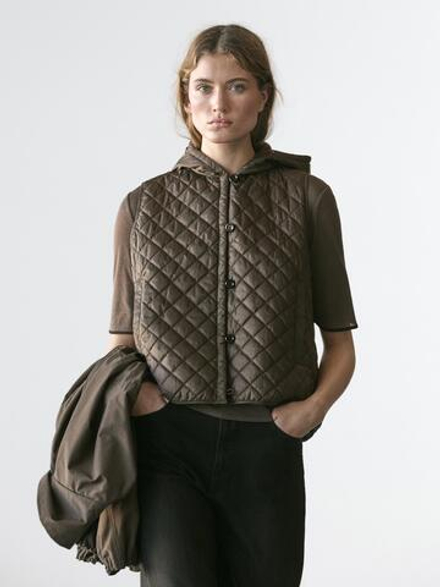 Massimo Dutti Парка объемного кроя, коричневый