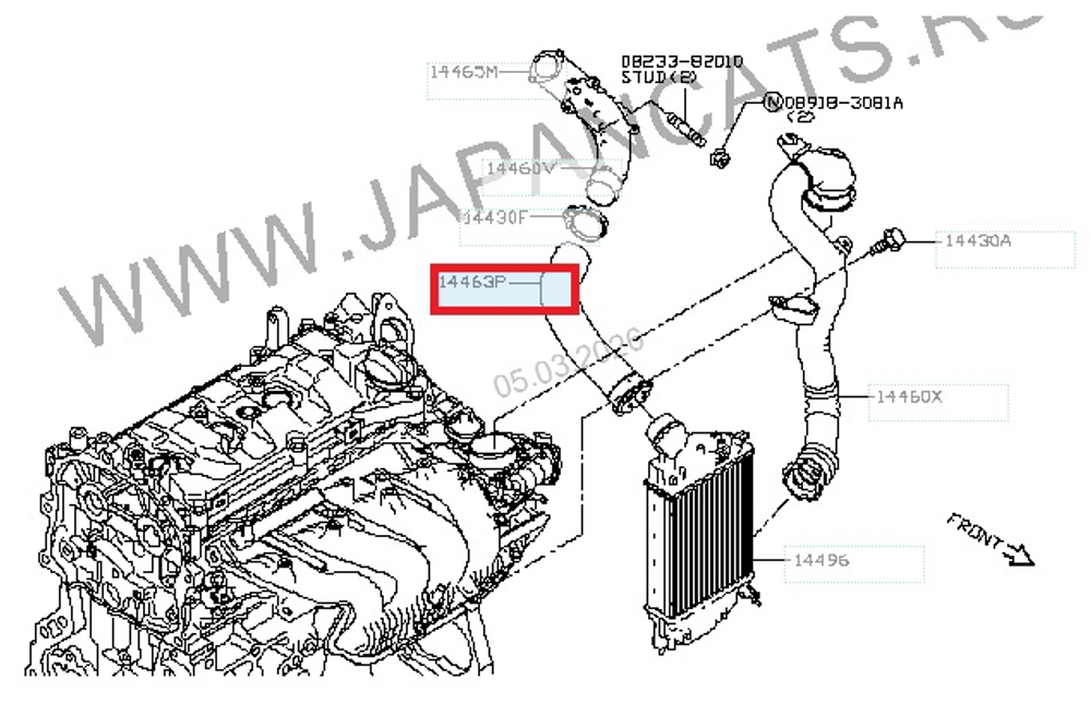 Патрубок интеркулера Nissan X-TRAIL (T32) / RVLT-144634BE0B