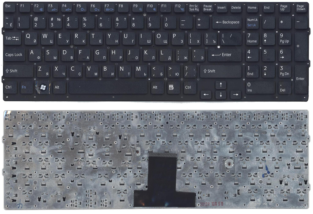 Клавиатура для ноутбука Sony Vaio VPC-EB черная без рамки