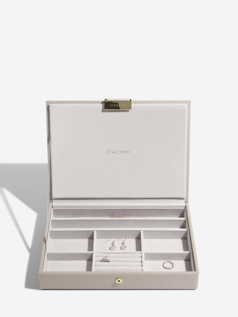 Органайзер для украшений и часов Stackers Classic Jewellery Box, 3 секции -Dove Grey & Rose (Navy Blue / темно-синий / Navy Blue / Органайзер с крышкой)