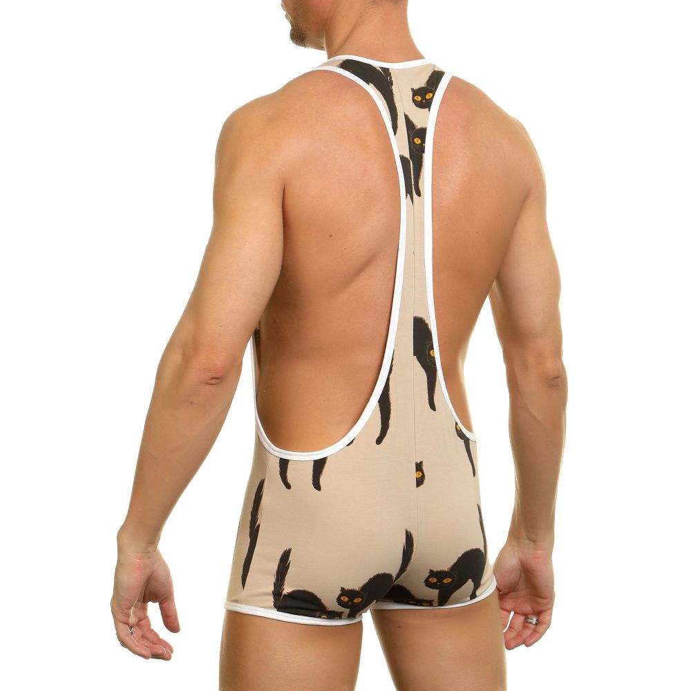 Мужское боди бежевое с рисунком Van Baam 39297