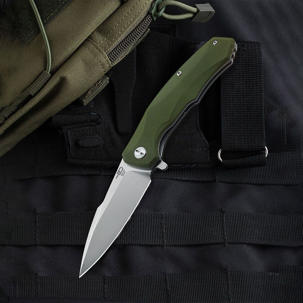 Нож складной Bestech Warwolf сталь D2, рукоять G10 бежевая