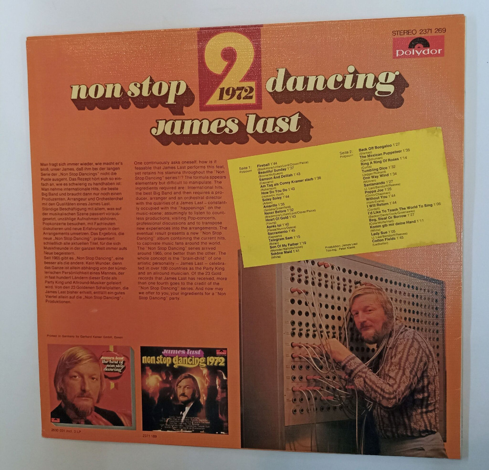Винтажная виниловая пластинка LP James Last Non Stop Dancing 72 (Germany 1972)