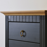 Комод Неаполь из натурального дерева с 5-ю ящиками, серый