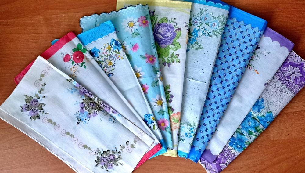 Носовой платок, размер 26-30 x 26-30 см, 1 шт., разные цвета