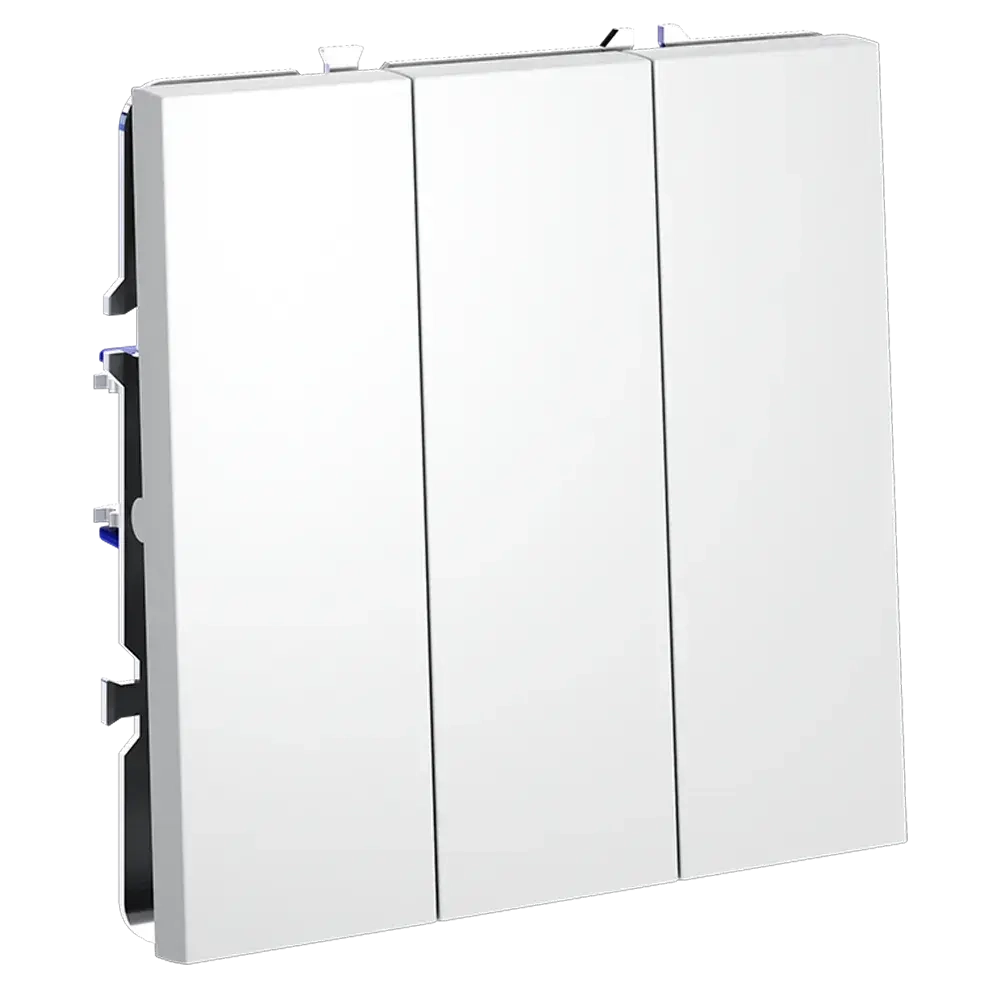 Выключатель встраиваемый VOLTUM S70 трехклавишный 10А, (белый матовый)