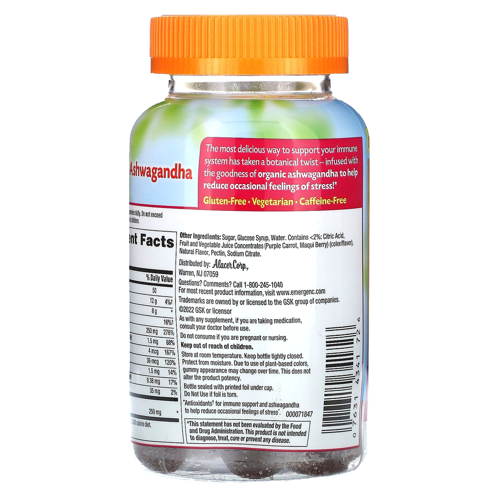 Emergen-C, Ашваганда, смесь ягод`` 36 жевательных таблеток