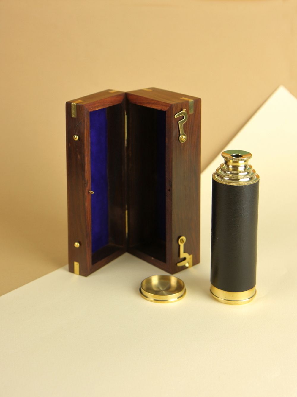 Nautical Подзорная труба в деревянном футляре