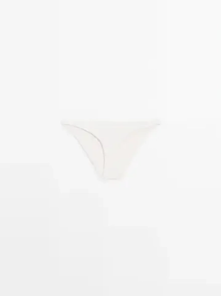 Massimo Dutti Плавки бикини с низкой посадкой, кремовый