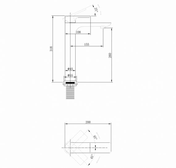 Смеситель ABBER Weiss Insel AF8011FW для раковины, белый матовый