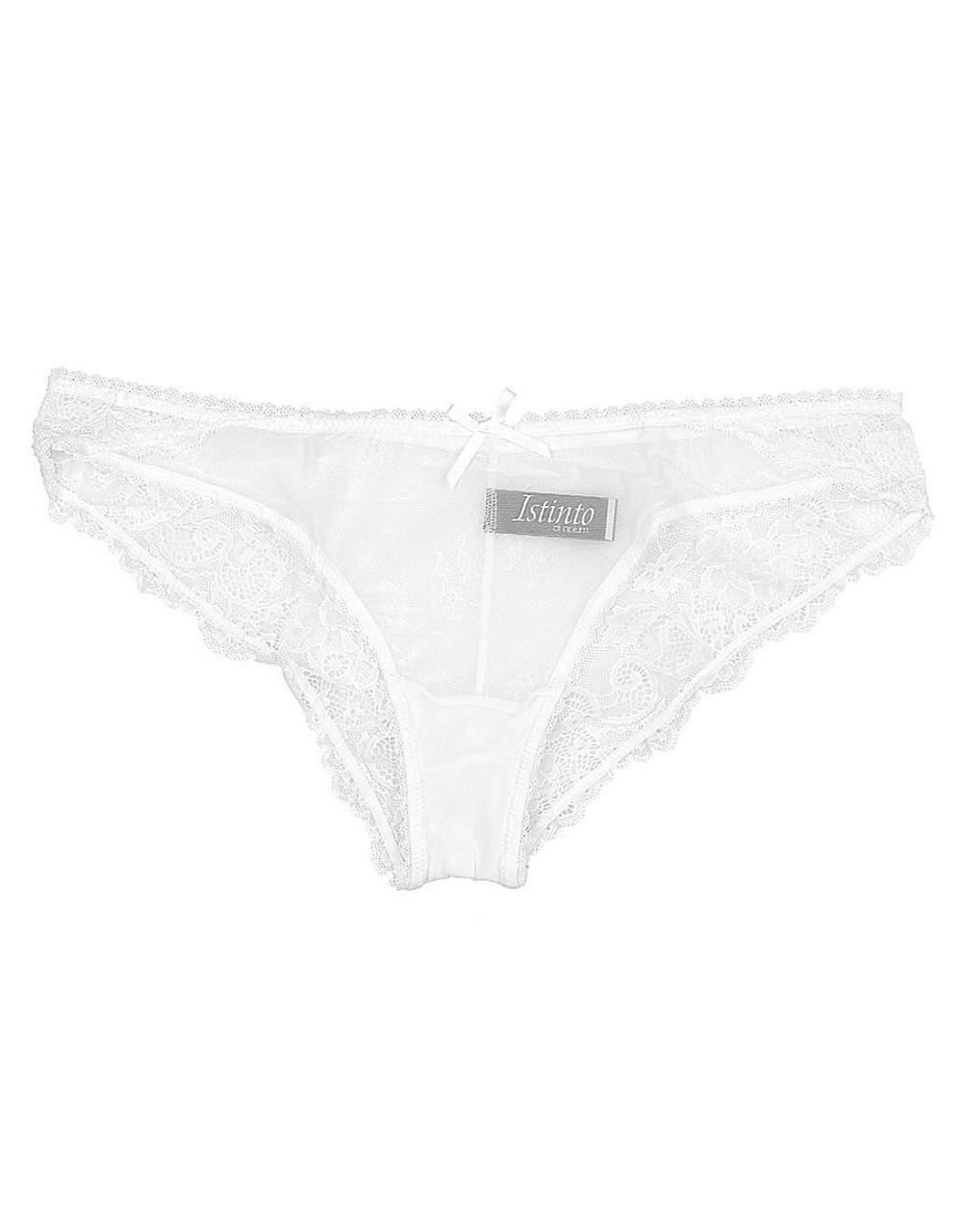 Кружевные трусики-слип (Размер: S-M) (Цвет: белый)