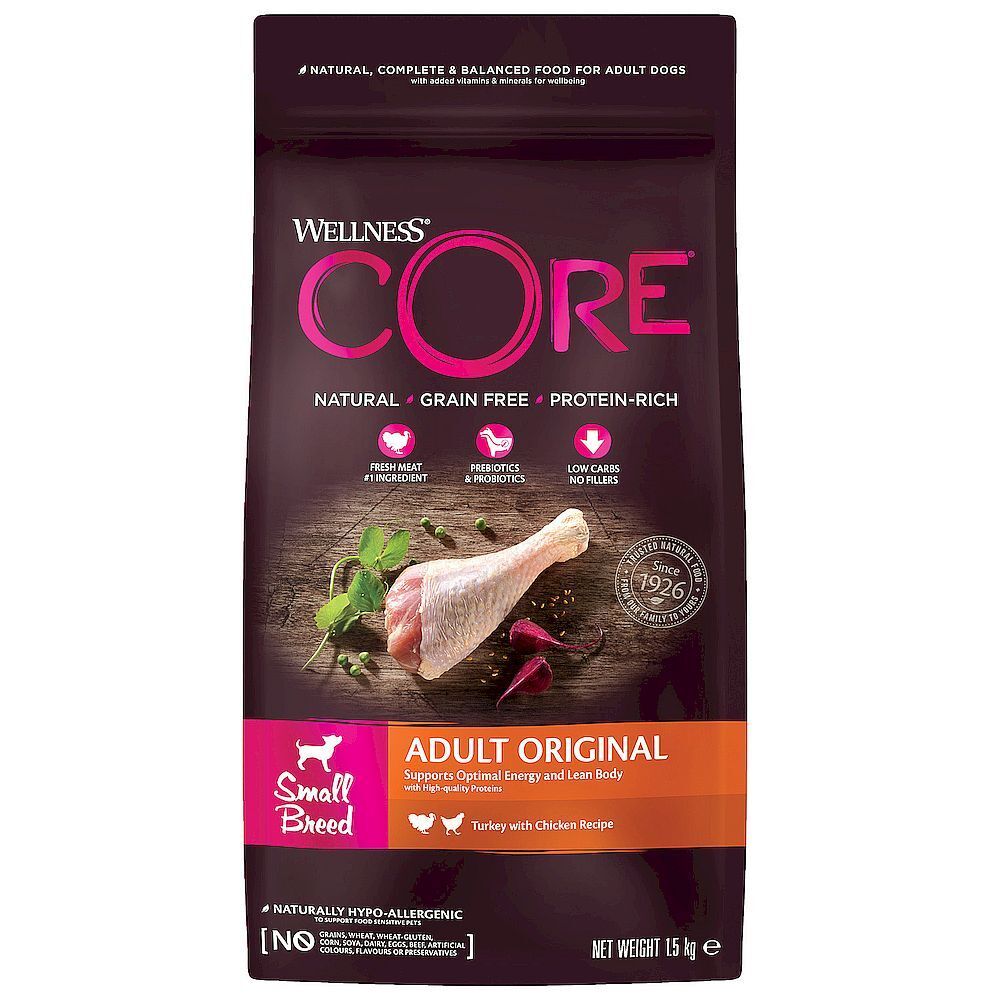 CORE Корм из индейки с курицей для взрослых собак мелких пород 1,5кг