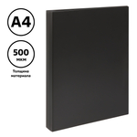 Папка на 4 кольцах СТАММ А4, 40мм, 500мкм, пластик, черная