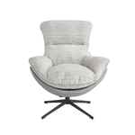 Кресло HUG серый в полоску, экокожа, шенилл