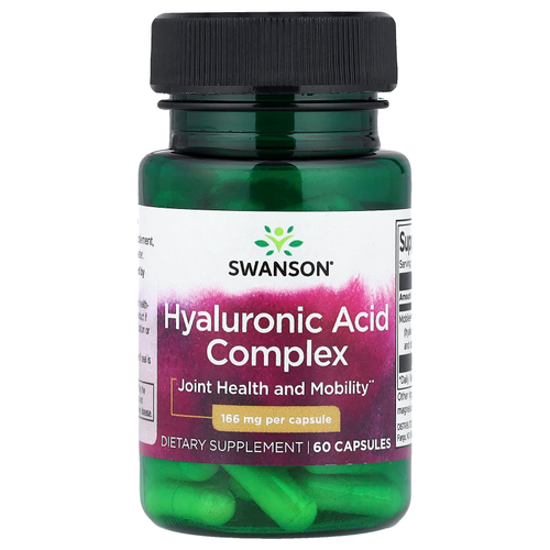 Swanson Vitamins, Комплекс гиалуроновой кислоты, 166 мг, 60 капсул