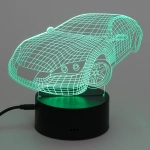 Светильник ночник «3D-Тачка» на пластиковой подставке, с включателем USB