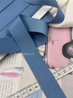 Репсовая лента темно-голубая 2,5 см