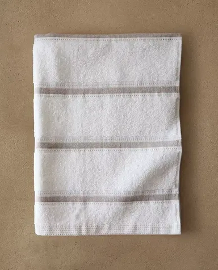ZARA HOME МАХРОВОЕ КУХОННОЕ ПОЛОТЕНЦЕ ИЗ ХЛОПКА В ПОЛОСКУ, СЕРОВАТО-КОРИЧНЕВЫЙ