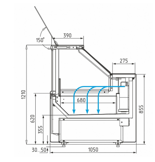 Морозильная витрина CARBOMA BAVARIA 3 GC111 SL 0,94-1 газлифт без боковин