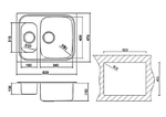 Кухонная мойка OULIN 0304 схема