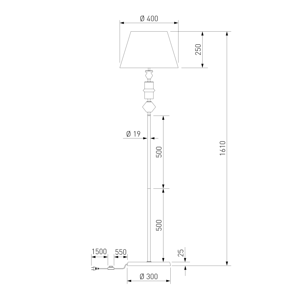 Торшер с декором из керамики 109012