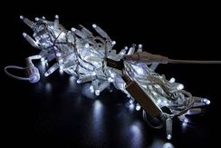 Светодиодная нить 100 холодных белых LED ламп, 10 м., 24В, статика, белый резиновый провод 2,3 мм., Teamprof (TPF-S10C-24V-SRW/W)