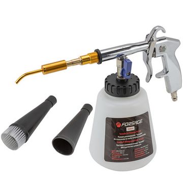 Пистолет пневматический ''Tornado'' для химчистки салона а/м с емкостью 1л (4000-8000об/мин, расход воздуха 350 л/мин,6-9.2 бар) Forsage F-203814