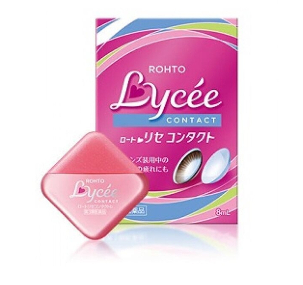 Японские глазные капли для всех типов линз Rohto Lycee Contact