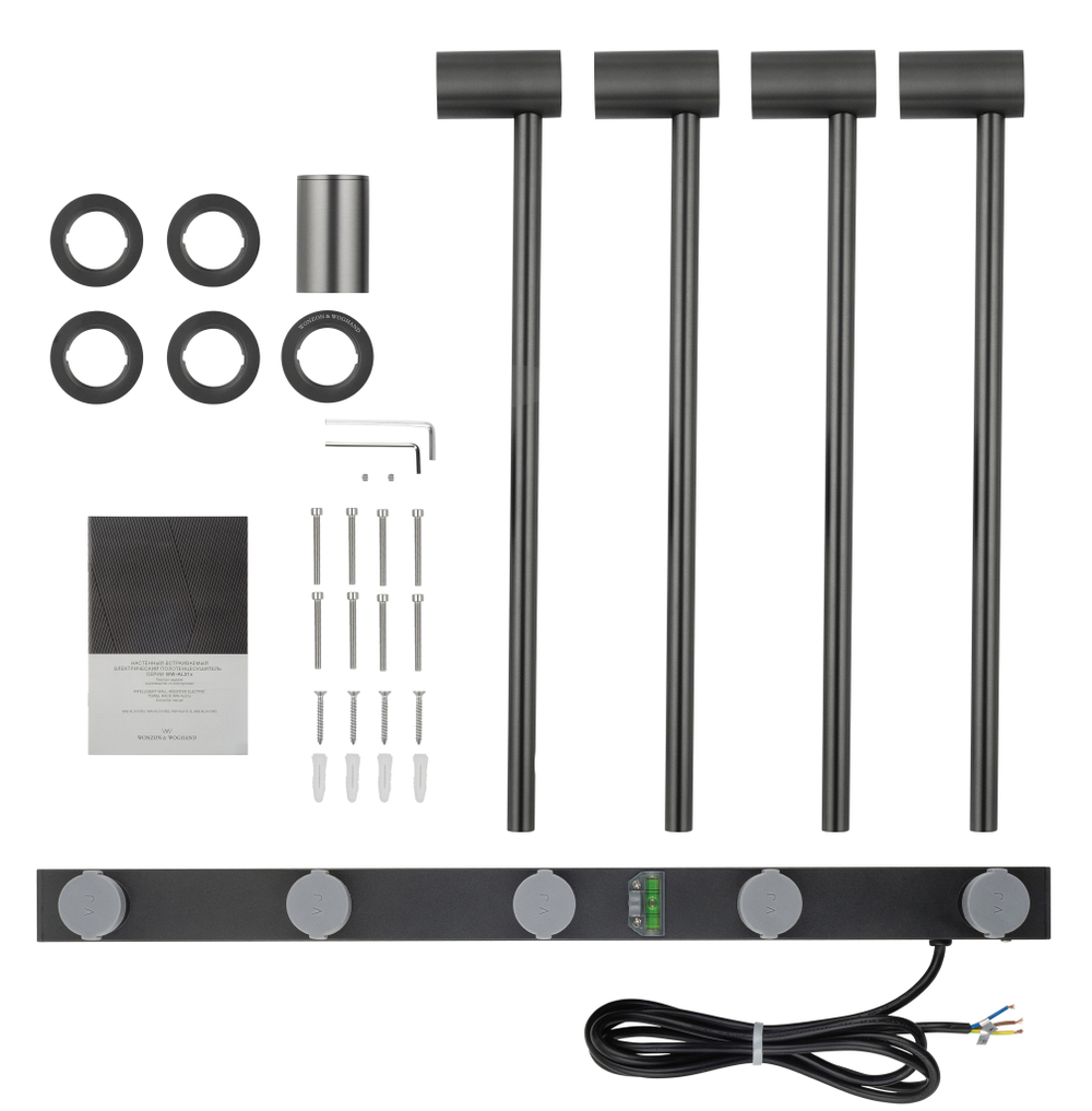 Полотенцесушитель электрический встраиваемый WONZON & WOGHAND HAMBURG, Темный графит (WW-AL314-GM)