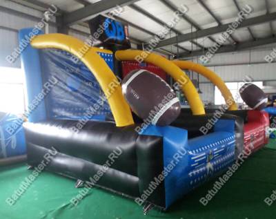 Детский надувной батут "Футбол Регби" с крышей 5*3*3.5 м