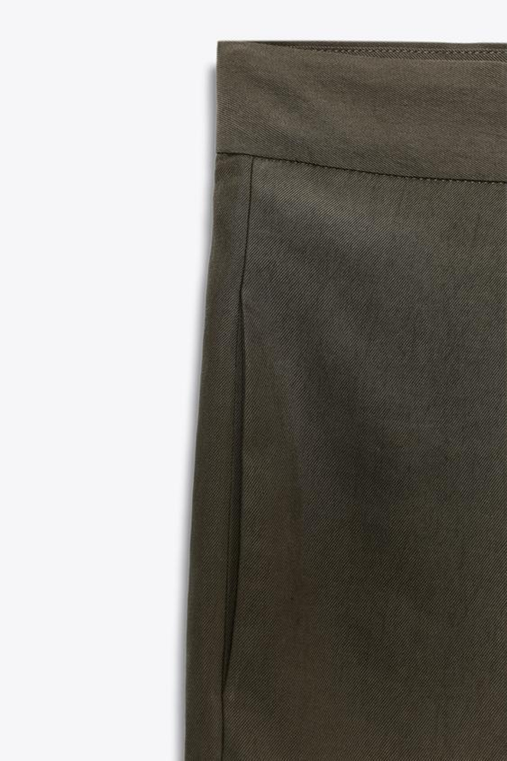 ZARA БРЮКИ С ЗАЩИПАМИ С ПЕРЕДИ — ZW COLLECTION, СЕРО-КОРИЧНЕВЫЙ